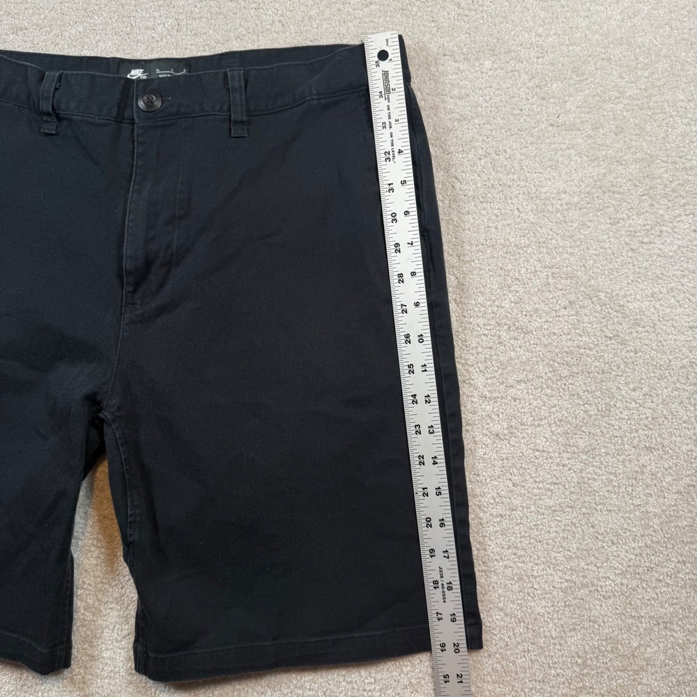 Nike SB Chino Shorts Men 36 Black Stretch Cotton Twill Skate Casual Flat Front - Picture 7 of 8